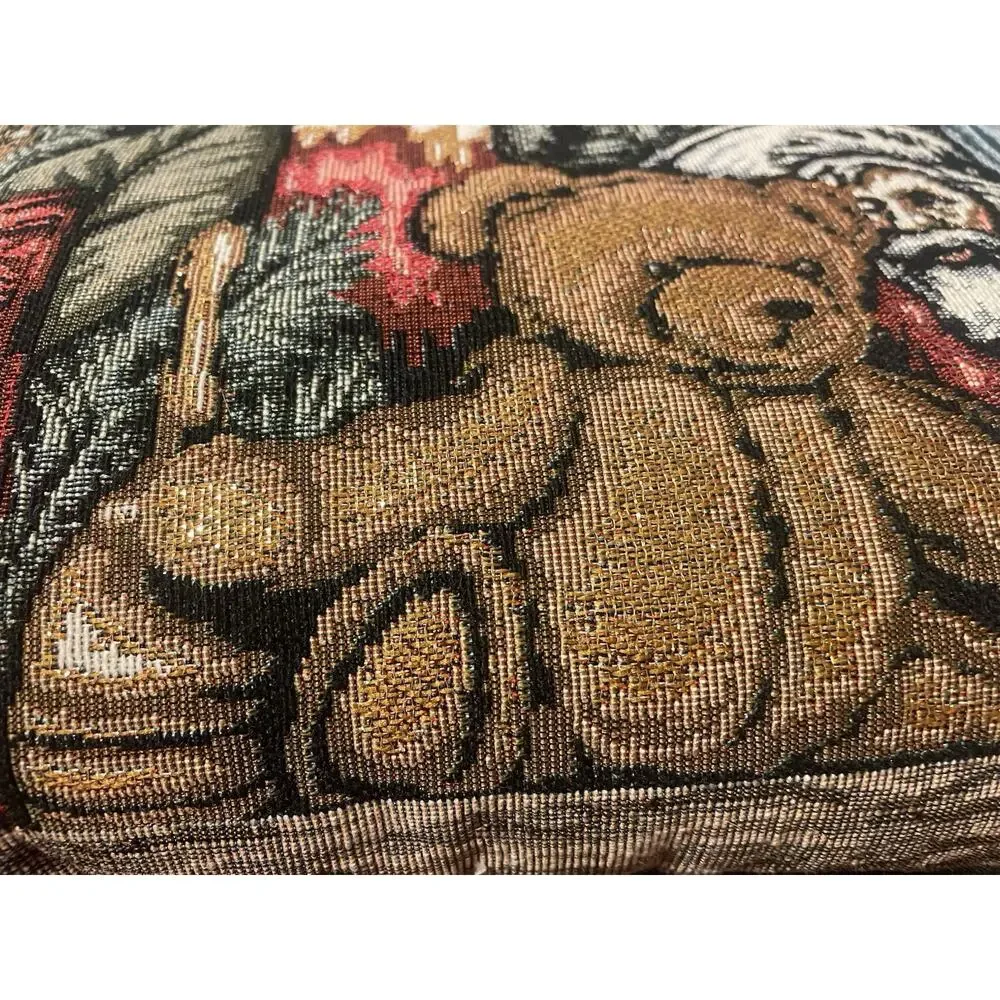 VTG Travis Spencer Christmas Pillows Set of 2 Tapestry Santa Sparkle Holiday